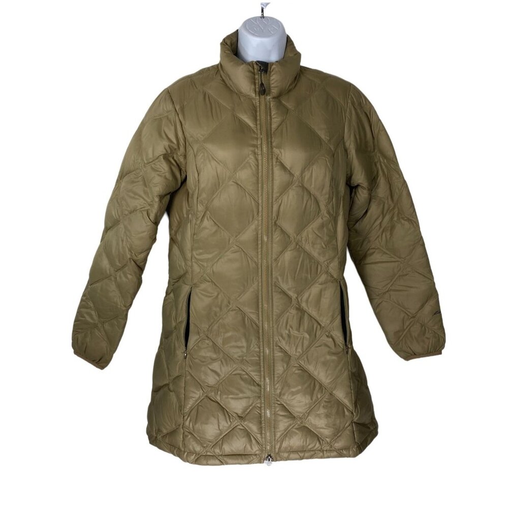 Eddie Bauer Quilted Zip Up 3/4 Down Coat S